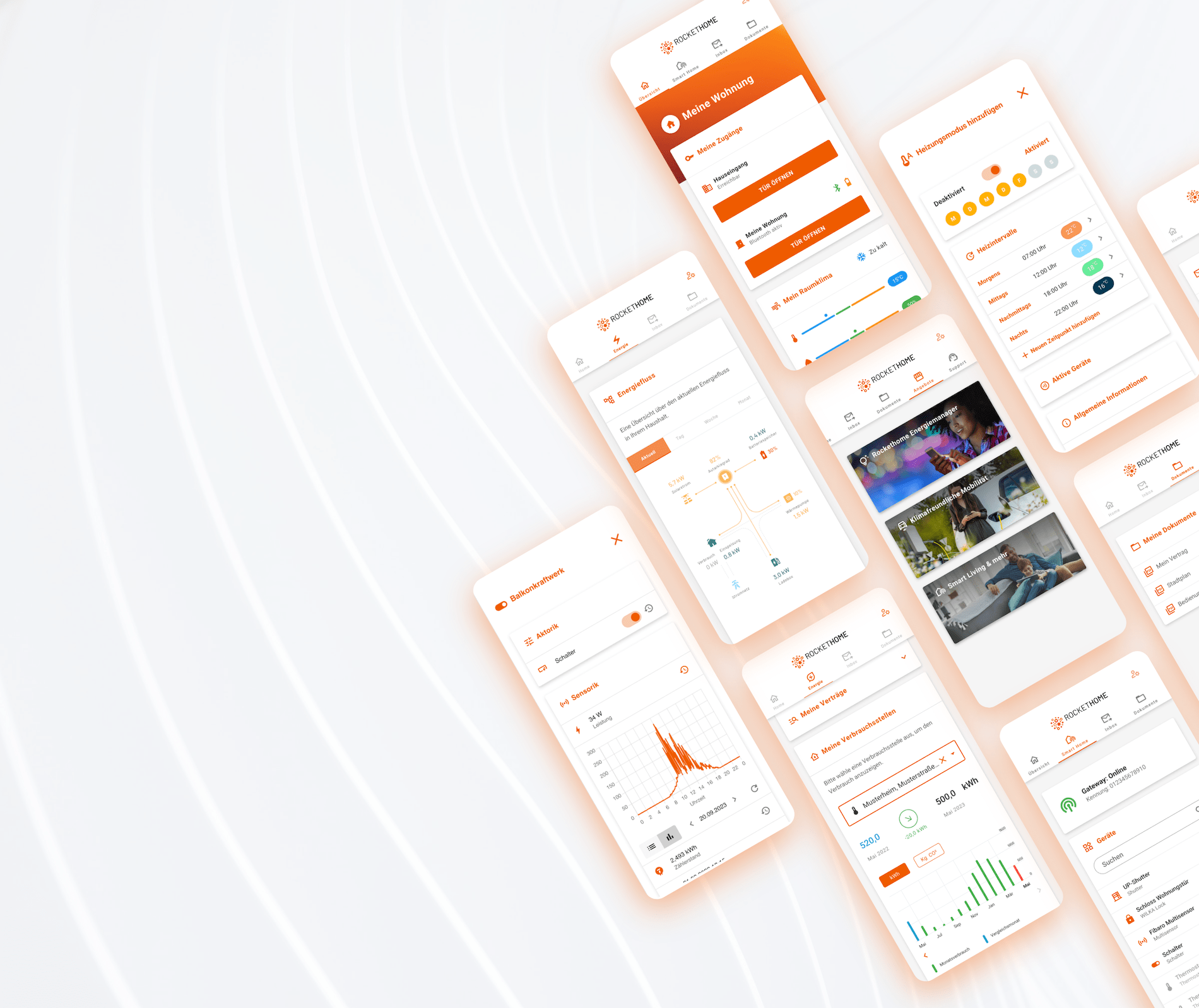 Original ROCKETHOME App-Erlebniswelten für Energie, Wohnen, Zugänge und Service