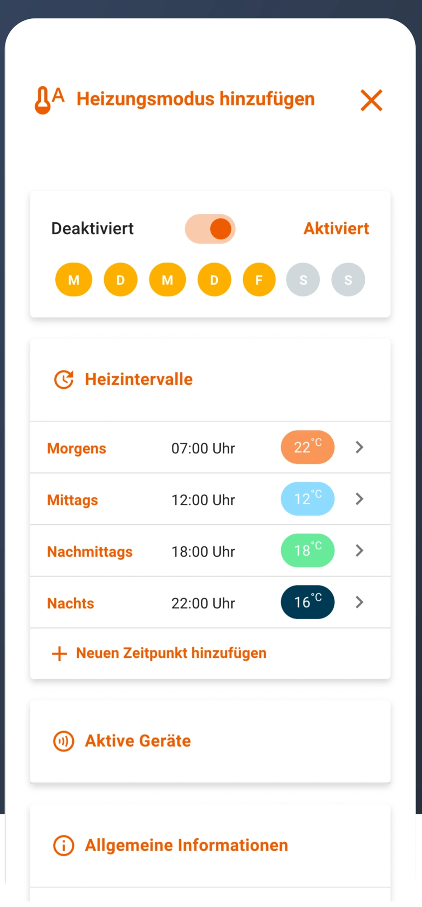 Original ROCKETHOME App – Heizung
